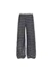 Calça Casual Feminina 2026 Primavera Nova Estilo College Retrô Americano Blocos de Cor Cintura com Cordão Perna Reta Solta