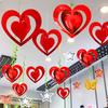 Colgante 3D Estéreo Forma de Corazón Cinco Estrellas Decoración de Escenario de Ventana de Centro Comercial Diseño de Habitación de Boda para Fiesta de Cumpleaños