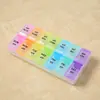 Pastillero portátil de colores de 14 compartimentos 7 días a la semana Pastillero en Braille empaque de doble fila mañana y tarde suministro directo de fábrica