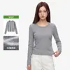 Camiseta de manga larga con hombro caído personalizada para mujer, talla pequeña, cuello en U, adelgazante, capa base, estilo nuevo Otoño Invierno, bloqueo de calor, aislamiento, camiseta lisa