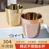 Taza de Agua de Doble Capa de Acero Inoxidable 304 Transfronteriza Taza de Boca Dorada Coreana Taza de Té Engrosada para el Hogar Taza de Cerveza Comercial para Bar