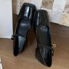 Sapatos Femininos de Salto Único Estilo Retrô 2025 Novos Sapatos Mary Jane Franceses com Salto Grosso para Primavera e Outono, Sapatos de Salto Alto Baixos de Hong Kong