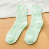 Calcetines de lana coral para mujer, de color liso, de tubo medio, cálidos, de lana, informales, transpirables, para otoño e invierno, para hombre y mujer.