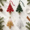 Enfeites de árvore de Natal acrílicos translúcidos de cor gradiente novos transfronteiriços, presentes de Natal, decorações de árvore de Natal