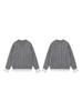 Suéter de Encaje Coreano con Empalme Retro Retorcido Cuello en V Gris para Mujer 2025 Nuevo Otoño e Invierno Suéter de Punto Holgado
