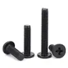 Acero Inoxidable Negro 304 cm Cabeza Plana Grande Cabeza Ultraplana Cabello Plano Tornillo de Cruz Negro Tornillo para Computadora M1-M8