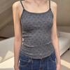 BM Wind Flat Double Bow cinza escuro Bear Camisole Feminino BM Llace Collar Slim Base Inner Top
