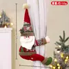 Decorações de fivela de cortina de Natal, Fivela decorativa de cortina de chapéu de floco de neve tricotado de Natal, Fecho de boneco de Papai Noel e boneco de neve