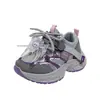 2026 Nuevos Zapatos de Malla tipo Dad para Niñas Morado Dibujos Animados Velcro Zapatos Deportivos Transpirables Antideslizantes Zapatos Casuales para Niños