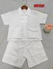 Nuevo traje de camisa blanca para niños verano algodón manga corta top 2025 nuevo traje de verano para bebé para niños