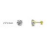 Brincos de Aço Inoxidável Transfronteiriços 4 Garras Redondos com Zircônia Brincos Europeus e Americanos Comércio Exterior Joias Perfurantes Brincos Únicos