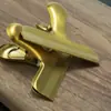 Clips Selladores de Cocina Color Acero Inoxidable Pintado en Spray Dorado, Clips para Bolsas de Snacks, Clips para Carpetas de Archivos, Clips Selladores, Pinzas para la Ropa