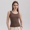 Chaleco para Mujer Correa Base Sling Interior Deportivo Blanco Sin Mangas Ajustado Color Sólido Primavera y Verano Ropa Exterior de Verano para Mujer Transpirable