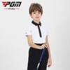 Ropa de golf para niños PGM, ropa de manga corta para niños y niñas, transpirable, con solapa y agujeros, camiseta deportiva de verano para niños