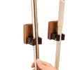 Estante para trapeador de nogal con gancho para trapeador sin perforaciones, soporte para trapeador, estante de almacenamiento fijo para montaje en pared para baño doméstico