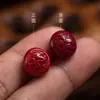 Cuentas del Zodiaco de Cinabrio Pulsera Trenzada DIY Cadena para Teléfono Llavero Accesorios Unisex Cuentas Sueltas de 12 mm Venta al por Mayor para Manualidades