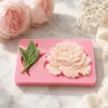 Forma de flor de peonía vela de yeso aromaterapia molde de silicona hecho a mano 1793