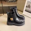 Botas Martin para Niños Otoño Invierno Estilo Nuevo Más Terciopelo Cálido Unisex Botas de Cuero Estilo Británico Cremallera Lateral Botines Suela Gruesa Antideslizante