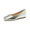 Zapatos planos bajos estilo francés de cuero genuino, con aumento interno de 5 cm, de color bloqueado, para mujer, zapatos de ballet vintage de suela blanda con lazo