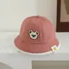 Chapéus de Pescador Koreanos Fofos para Crianças no Atacado, Chapéus de Sol Fofos e Descolados com Cabeça de Urso para Meninos, Novos Chapéus de Sol Infantis de Desenho Animado