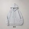 Moletom com zíper e capuz 320gsm de algodão, unissex, modelagem solta, estilo casual, design novo, disponível em várias cores