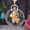 Llavero de Felpa de Oveja Pequeña de la Suerte para Coche para Mujeres Encanto de Bolso Lindo Llavero de Metal Regalo Creativo Venta al por Mayor