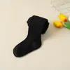 Meia-calça Infantil Primavera e Outono Novo Estilo Cor Sólida Listras Verticais Leggings Infantis Peça Versátil para Usar por Cima Meia-calça de Bebê