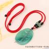 Cordão transparente de óleo de jade com pingente de jade ajuste de corda de ouro contas de jade tecidas à mão de alta qualidade cordão pingente sólido atacado