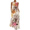 Vestido Longo de Verão Estampado com Decote em V e Bolso Vestido Amplo Grande Fornecimento Transfronteiriço Europeu e Americano Novo Vestuário Feminino Sexy