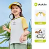 Camiseta Infantil de Manga Curta Dudu Verão Tops para Meninos Roupas de Verão para Meninas Bebê Manga Curta Leve Tendência Infantil