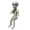 Estatua de resina alienígena UFO gnomo de jardín estatua de jardín decoración
