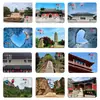 Ímã de Geladeira de Vidro Cenário de Xingtai Praça Baiyundong Estela Pinhos Verdes Cercam Cultura e Turismo Decoração Magnética para Casa