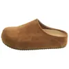 Textura de piel de vaca suela gruesa punta cerrada medias pantuflas mujer elegantes verano nuevo slip-on que aumenta la altura sandalias Birkenstock