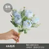 Novia en Boda Sostiene Flores Falsas, Ramo de Rosas de Té Simuladas, Venta al por Mayor Muebles para Sala de Estar del Hogar, Flores de Seda Simuladas, 6 Peonías