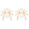 E11996 Pendientes de Araña Europeos y Americanos Exagerados de Halloween de Nicho Pendientes Personalizados con Textura de Perla Retro Vintage