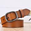 Cinturones de Piel Genuina para Mujer al por Mayor, Hebilla de Pin Sencilla y Versátil, Estilo Coreano, Adecuado para Ropa de Negocios y Casual, Práctico y Versátil