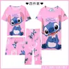 Pedido Extranjero de Amazon Lindo Camisón Pantalón Largo Conjunto de Pijama de Cuatro Piezas Estilo Multi-Dibujos Animados Manga Corta Ropa de Casa Pantalones Cortos Transfronterizo