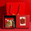 Colgante de hoja de oro, cordero flor de dinero, cabra de dinero, colgante de oro, llavero, decoración para bolso, regalo para evento corporativo
