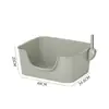 Caja de arena cuadrada para gatos Grande Mediana bañera semi-cerrada inodoro para gatos caja de arena integrada anti-salpicaduras gato al por mayor