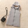 Nueva Chaqueta Ligera de Plumas Ajustada para Otoño e Invierno 2026 Chaleco de Plumas con Capucha Chaleco Largo Medio para Mujer Ropa Interior de Moda