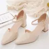 Sandalias Versátiles Elegantes para Mujer de Cuero Suave, Tacón Medio Cómodo, Punta Fina, Verano, Dama de Honor, Tacón de Bloque, Correa al Tobillo, Punta Abierta