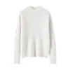 Suéter de Tricô Grosso Canelado Slim Fit Cor Sólida Cashmere Novo Gola Alta Emagrecedor para Mulheres