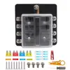 Porta-fusíveis modificado para Carro RV, caixa de fusíveis de 8 vias com luz LED, caixa de fusíveis de inserção multi-vias para carro
