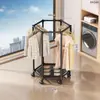 Secador de Roupas Hexagonal de Segunda Geração com Bolsos de Rede, Secador de Roupas Doméstico de Chão, Cabide de Roupas Rotativo, Rack de Armazenamento para Quarto