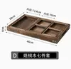 Bandeja de Té de Madera China Juego de Siete Piezas Posavasos para Té Hornillo para Hervir Té Plato para Pasteles Dulces Plato para Frutas Secas Sala de Estar de Hotel Plato para Frutas Secas