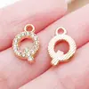 Kc Ponto Dourado Diamante 26 Letras Inglesas Liga de Zinco Pingente DIY Brincos Artesanais Pulseira Colar Acessórios de Joia
