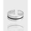 JZ040 Anillo de plata esterlina S925 con diseño de nicho de estilo coreano con personalidad abierta simple y esmalte de gota cepillada, anillo femenino
