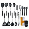 Utensílios de cozinha de silicone de 15 peças 430 pequeno tubo de alça utensílios de cozinha conjunto de utensílios de cozinha de silicone colher de cozinha pá conjunto em estoque