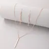 Moda europea y americana joyería retro étnica simple de un carácter geométrico cadena fina conjunto de pendientes y collar de aleación