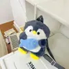 Mochila de pingüino para niñas, Mochila escolar de peluche de pingüino pequeño, Bolsa de dibujos animados